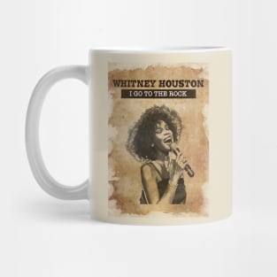 Vintage Old Paper 80s Style Whitney Houston /// I Go To The Rock Mug